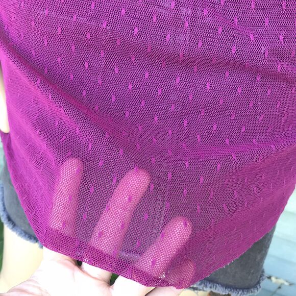 Vintage Y2K Sheer Mesh Lace Long Top S Button Up  Coquette Pink Milkmaid Express - Picture 5 of 12